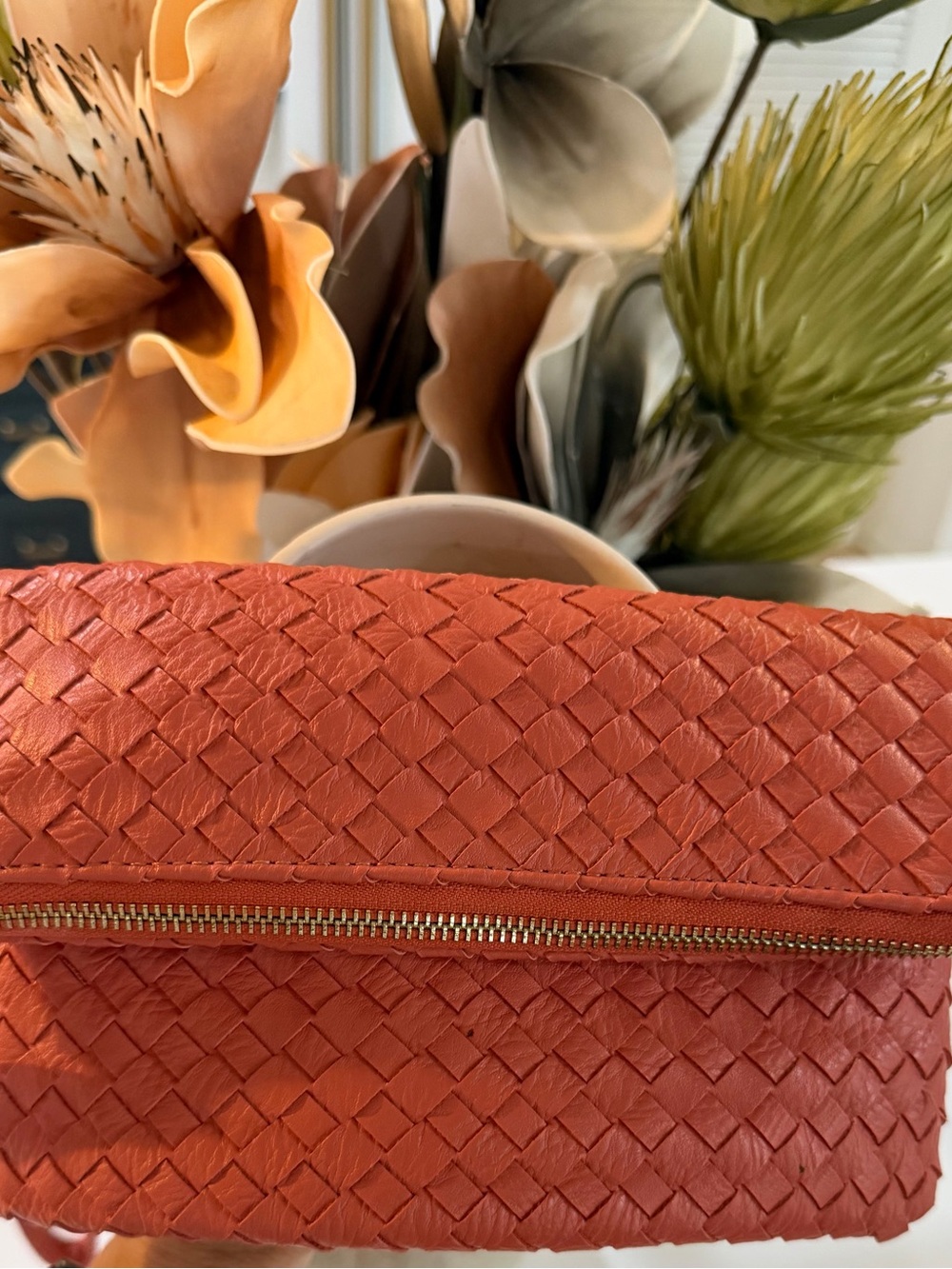 Urban Expressions Vegan Leather Wristlet Clutch in Vivid Peach Light Pink